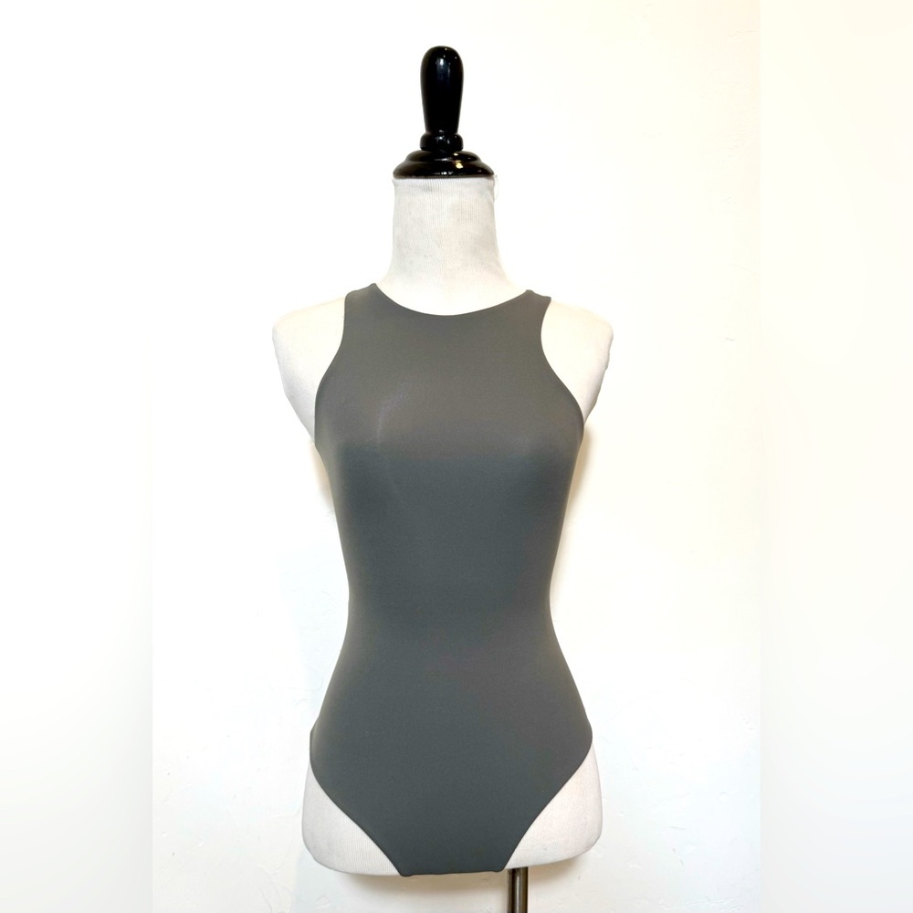SKIMS Fits Everybody High Neck Bodysuit GUNMETAL
